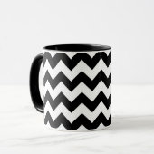 Zwart-witte zigzag mok (Voorkant links)
