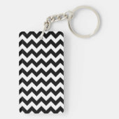 Zwart-witte zigzag sleutelhanger (achterkant)