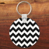 Zwart-witte zigzag sleutelhanger (Voorkant)