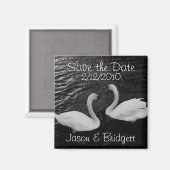 Zwart-witte zwanen Sla de datummagneet op Magneet (Voorkant / Achterkant)