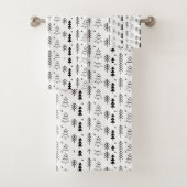 Zwart-witte zwart-wit kerstbomen (minimaal) bad handdoek (Insitu)