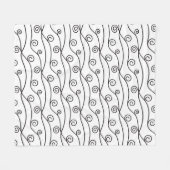 Zwart-witte zwitjes fleece deken (Voorkant (Horizontaal))