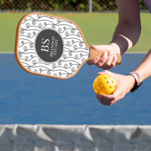 Zwart-witte zwitjes pickleball paddle (Insitu)