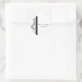 Zwart-witte zwitjes Wedding Envelope-zegel Ronde Sticker (Tas)
