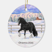 Zwart-wittebots met ventilatoren keramisch ornament (Links)