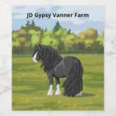 Zwart-wittebots met ventilatoren wijn etiket (Enkel label)