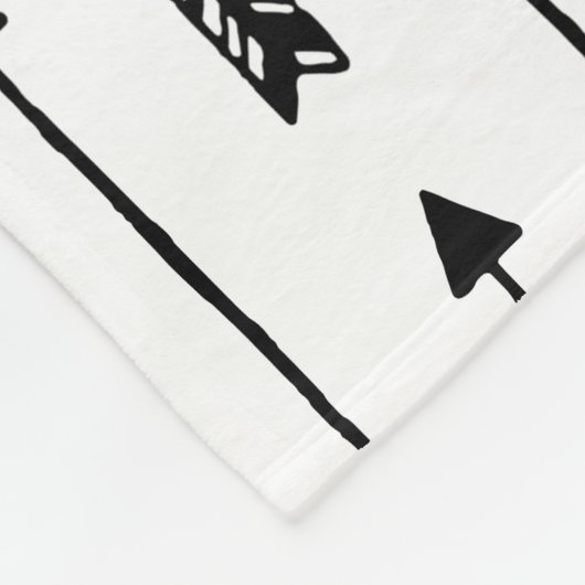 Zwart-wittebout pijlen babyjonge zuster fleece deken (Hoek)