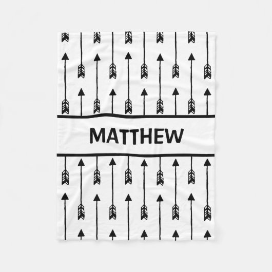 Zwart-wittebout pijlen babyjonge zuster fleece deken (Voorkant)