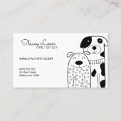 Zwart-wittehonden en wittewitjes | Dog Walker Visitekaartje (Achterkant)