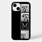 Zwart-witteinkfotocollage met monogram Case-Mate iPhone case (Achterkant)