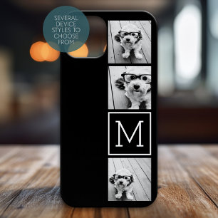 Zwart-witteinkfotocollage met monogram Case-Mate iPhone 14 hoesje