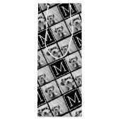 Zwart-witteinkfotocollage met monogram wijn cadeautas (Achterkant)