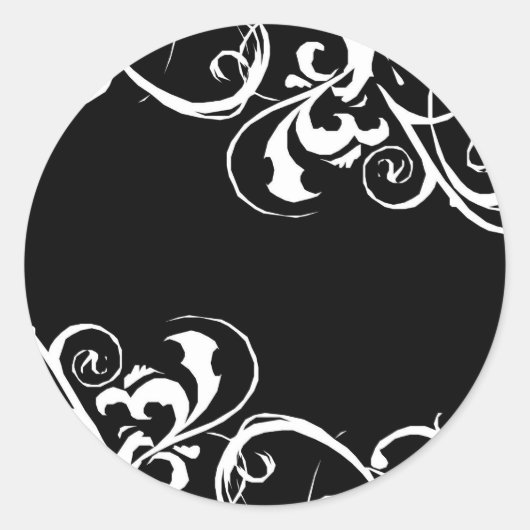 Zwart-witteken Ronde Sticker (Voorkant)