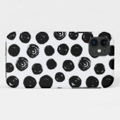 Zwart-wittekende waterverf poka-punten Case-Mate iPhone case (Achterkant (horizontaal))