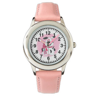 Zwart-wittekenfilm Goed meisje met roze Horloge
