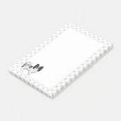 Zwart-wittekenfilmdoosje met poten post-it® notes (Schuin)