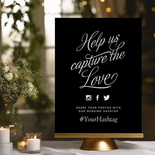 Zwart-wittekenteken voor speciale bruiloft poster