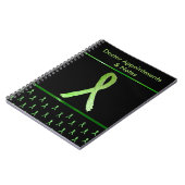 Zwart-wittekoolse ziektewaarschuwing Ribbon Notiti Notitieboek (Linkerzijde)