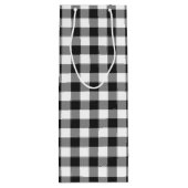 Zwart-wittest Gingham Pset Wijn Cadeautas (Achterkant)