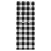 Zwart-wittest Gingham Pset Wijn Cadeautas (Voorkant)