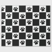 Zwart-wittevierkant afdrukken cadeaupapier (Vlak)