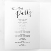 Zwart wittewit mono bruiloft drieluik programma (Binnenzijde eerst)