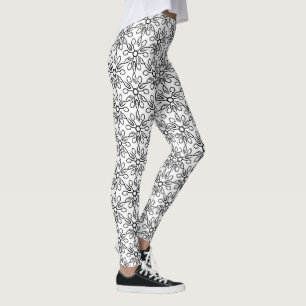 Zwart-witvis en haak patroon leggings