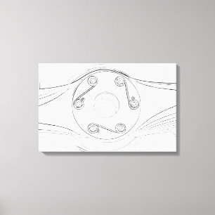 Zwart-witvliegtuig — Propeller Canvas Afdruk