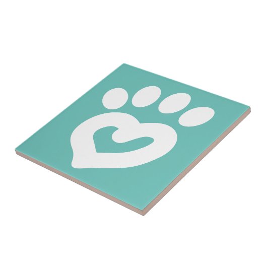 Zwart-witwagentje — Hart afdrukken Blauwgroen Tegeltje (Zijkant)