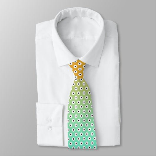Zwart-witwenkbrauwen op Turquoise/Gold Stropdas (Gebonden)