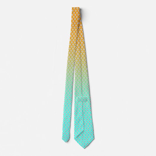 Zwart-witwenkbrauwen op Turquoise/Gold Stropdas (Achterkant)