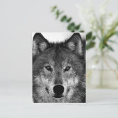 Zwart-witwerk met Wolf Briefkaart (Staand voorkant)