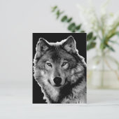 Zwart-witwerk met Wolf Briefkaart (Staand voorkant)