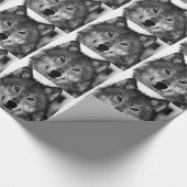 Zwart-witwerk met Wolf Cadeaupapier (Hoek)