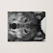 Zwart-witwerk met Wolf Legpuzzel (Horizontaal)