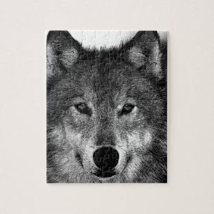 Zwart-witwerk met Wolf Legpuzzel
