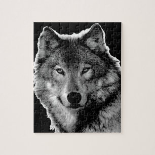 Zwart-witwerk met Wolf Legpuzzel