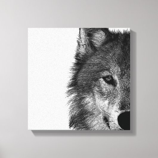 Zwart-witwerk met wolf oog canvas afdruk (Voorkant)