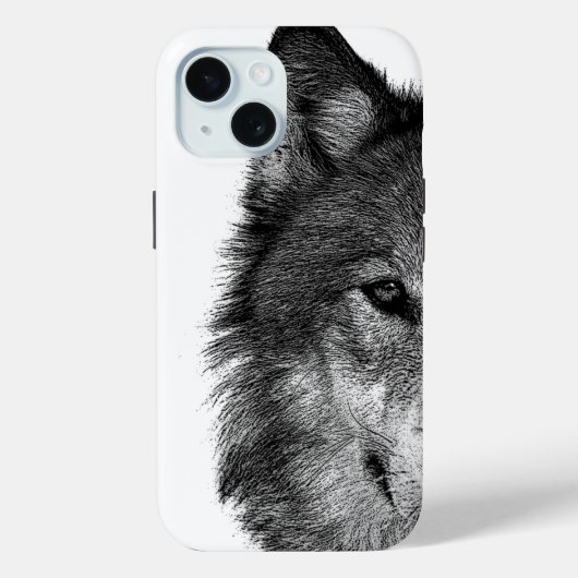 Zwart-witwerk met wolf oog Case-Mate iPhone case (Achterkant)