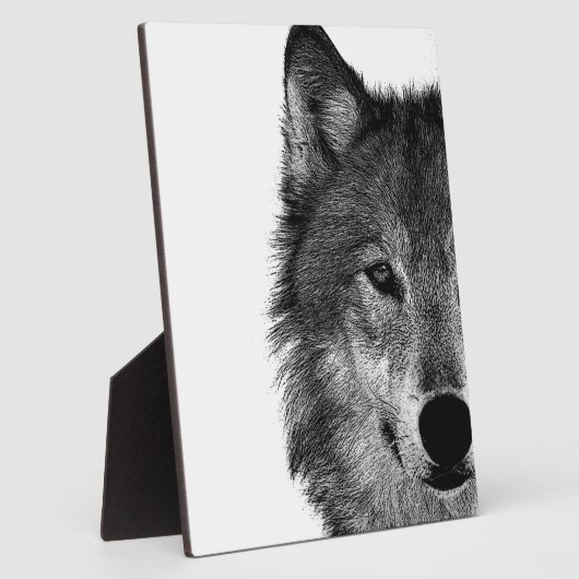 Zwart-witwerk met wolf oog fotoplaat (Zijkant)