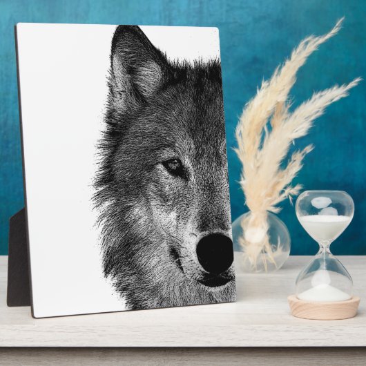 Zwart-witwerk met wolf oog fotoplaat (Zijkant)