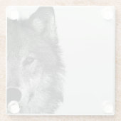 Zwart-witwerk met wolf oog glazen onderzetter (Achterkant)