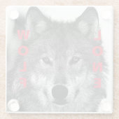 Zwart-witwerk met wolf oog glazen onderzetter (Achterkant)