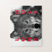 Zwart-witwerk met wolf oog legpuzzel (Verticaal)