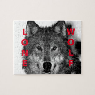 Zwart-witwerk met wolf oog legpuzzel