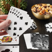 Zwart-witwerk met wolf oog pokerkaarten (Insitu)