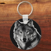 Zwart-witwerk met Wolf Sleutelhanger (Voorkant)