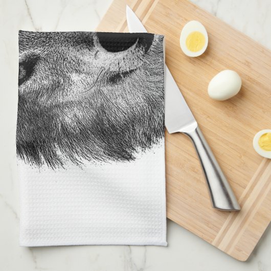 Zwart-witwerk met Wolf Theedoek (Quarter Fold)