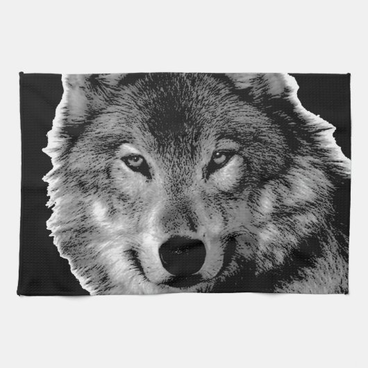 Zwart-witwerk met Wolf Theedoek (Horizontaal)