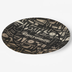 Zwart-witwerkshop en Gold-tools Papieren Bordje